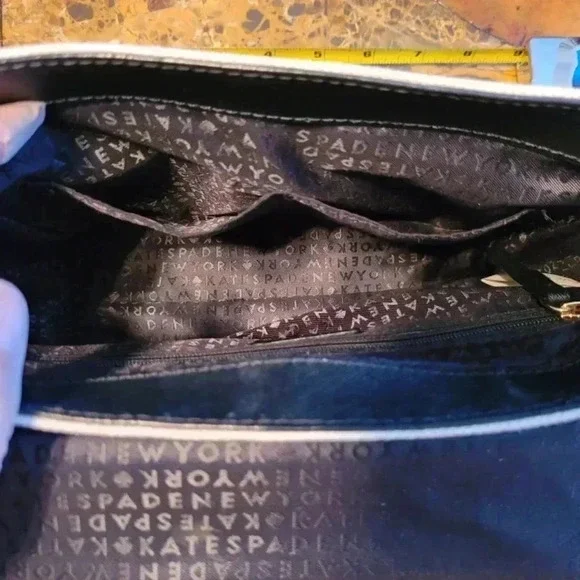 Kate Spade "Host Pick" Black and White Polka Dot Handbag - Picture 7 of 8